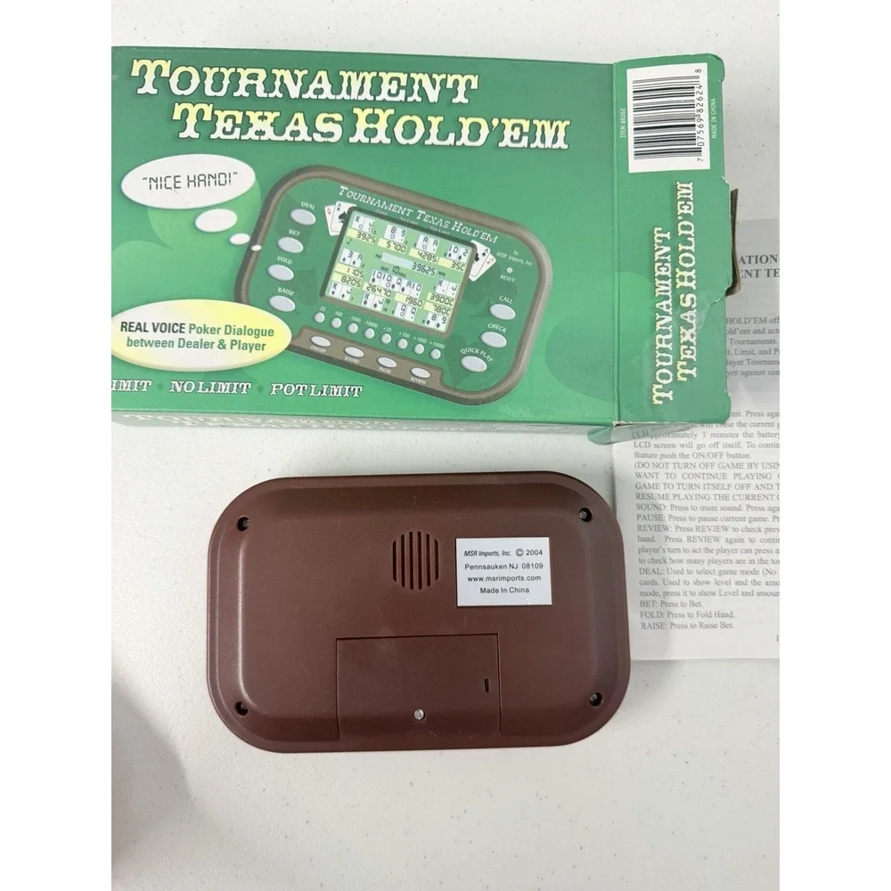 Vintage Tournament Texas‎ Hold'em Handheld Electronic Poker Game MSR Imports